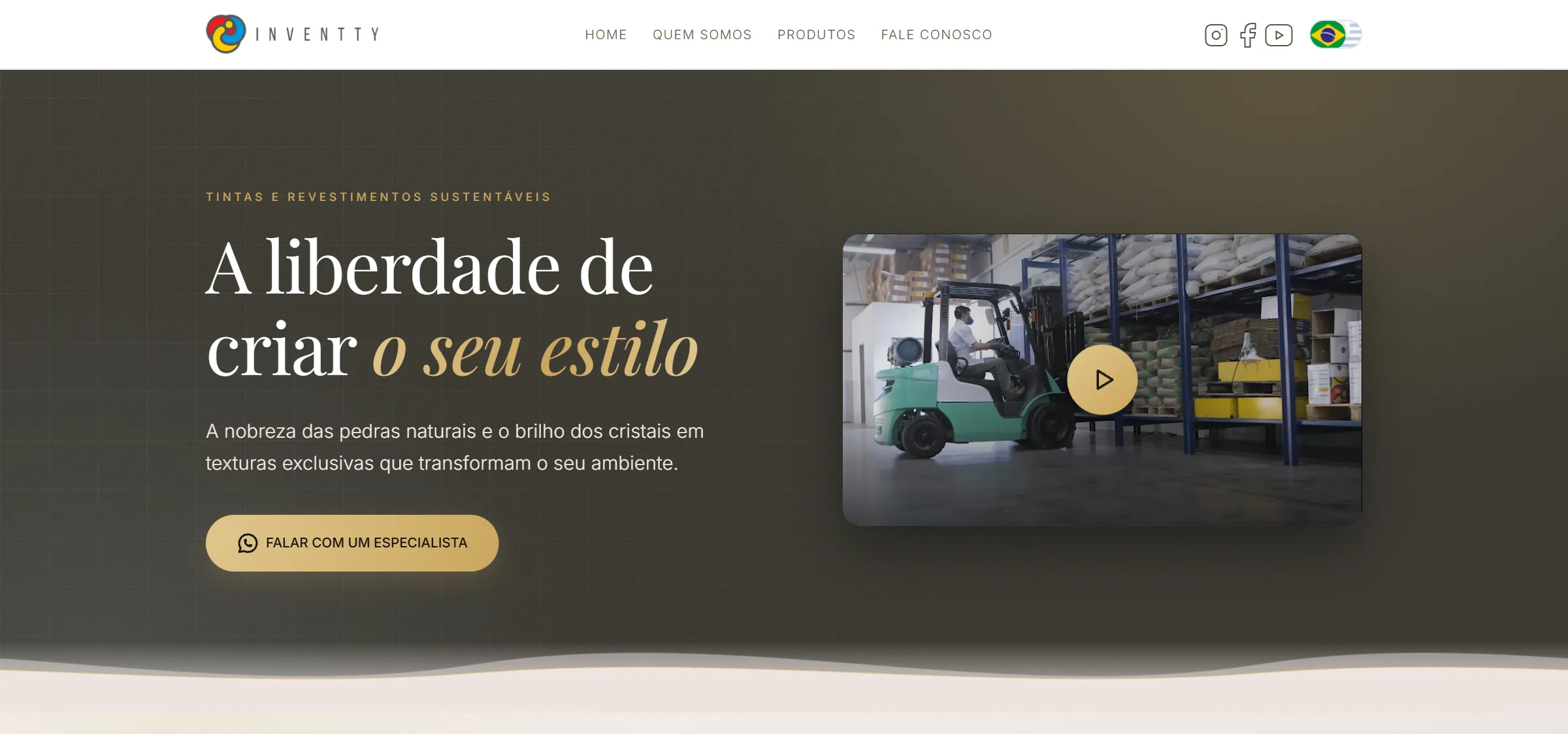 Inventty — sitio web para un fabricante de pinturas y revestimientos sostenibles, diseñado y desarrollado por Afterdiv